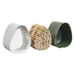 essential bee hotel 18cm fibrous grey